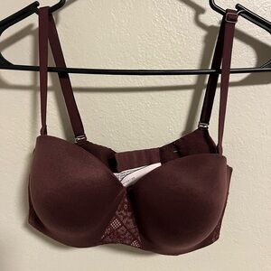 Victoria's Secret Burgundy Lace-Mulyi-way-multi position Underwire Bra